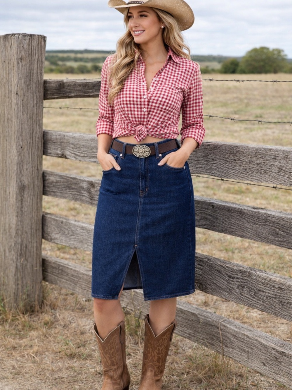 J. Crew Prairie Coastal Cowgirl Denim Split Front Maxi Pencil Skirt Size 31